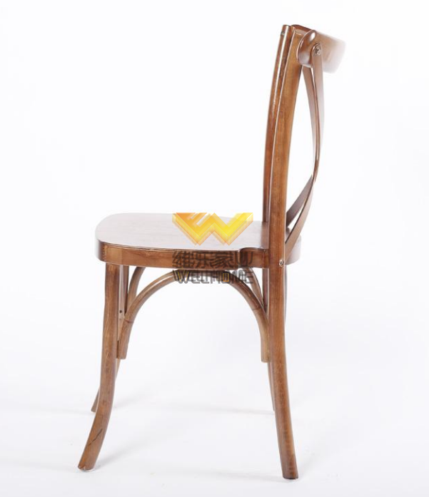  Stackable oak wood cross back chair Hotel wedding crossback chair for event 